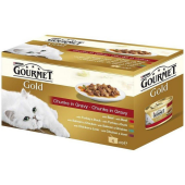 Храна за котки Gourmet Двойно Удовоствие - говеждо и пиле 4 броя x 85 грама